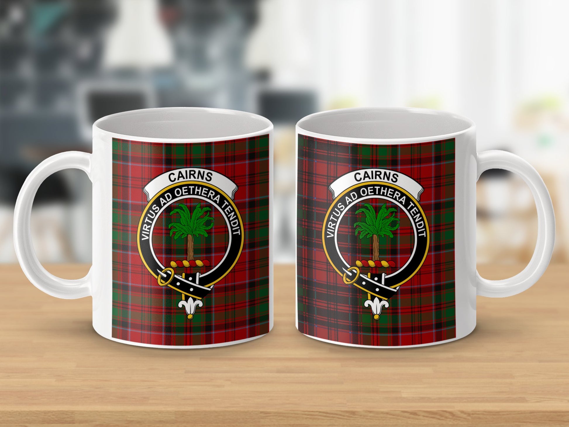 Cairns Scottish Tartan Clan Crest Design Mug - Living Stone Gifts