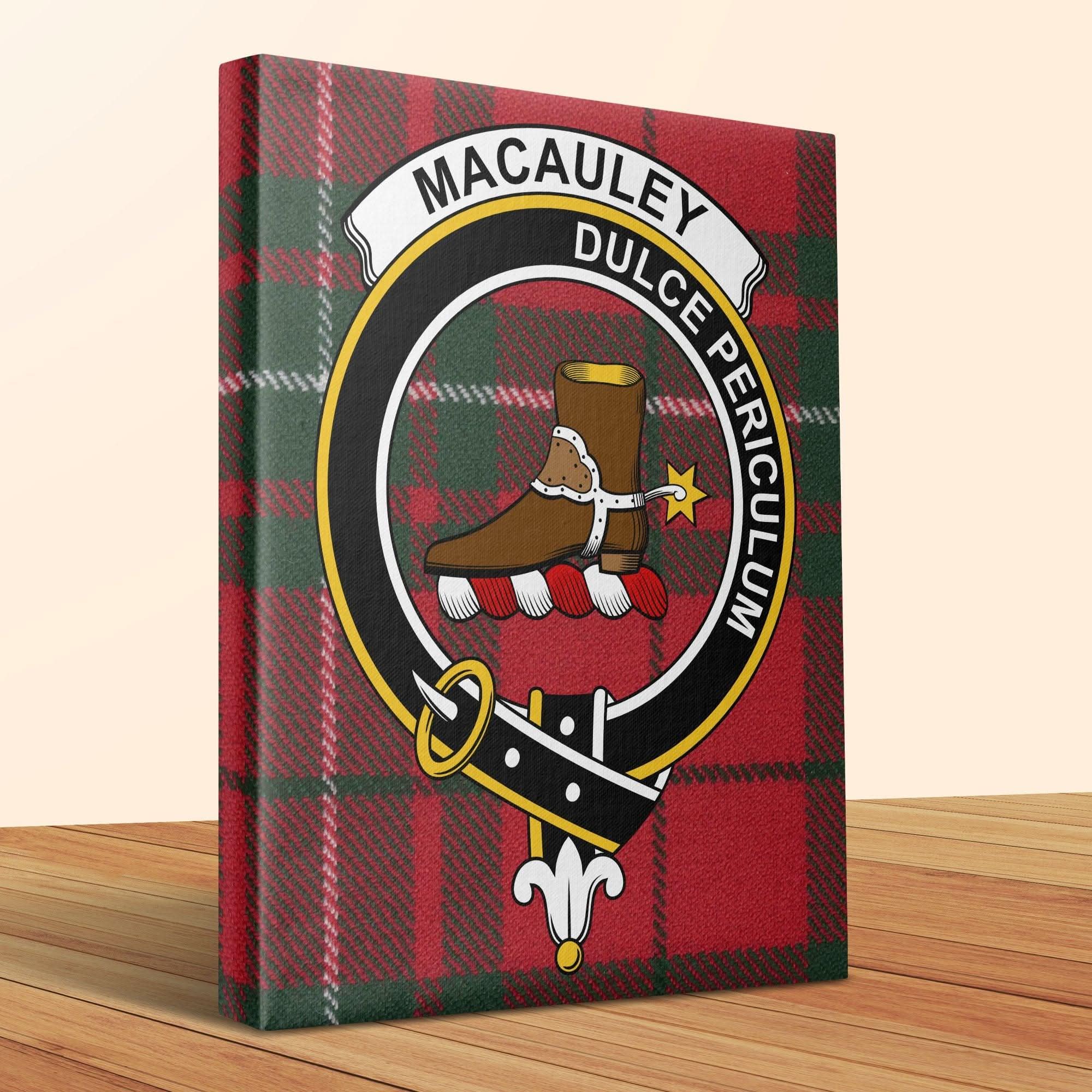 Macauley Clan Scottish Tartan Crest Canvas - Celtic Ancestry Gifts