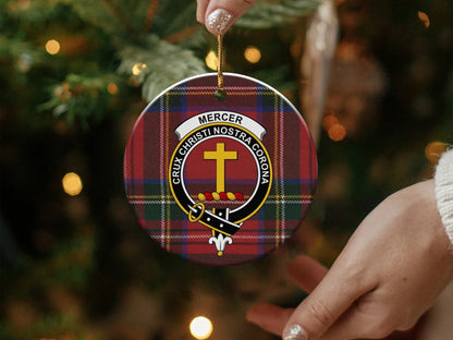 Mercer Cross Plaid Tartan Christmas Ornament product