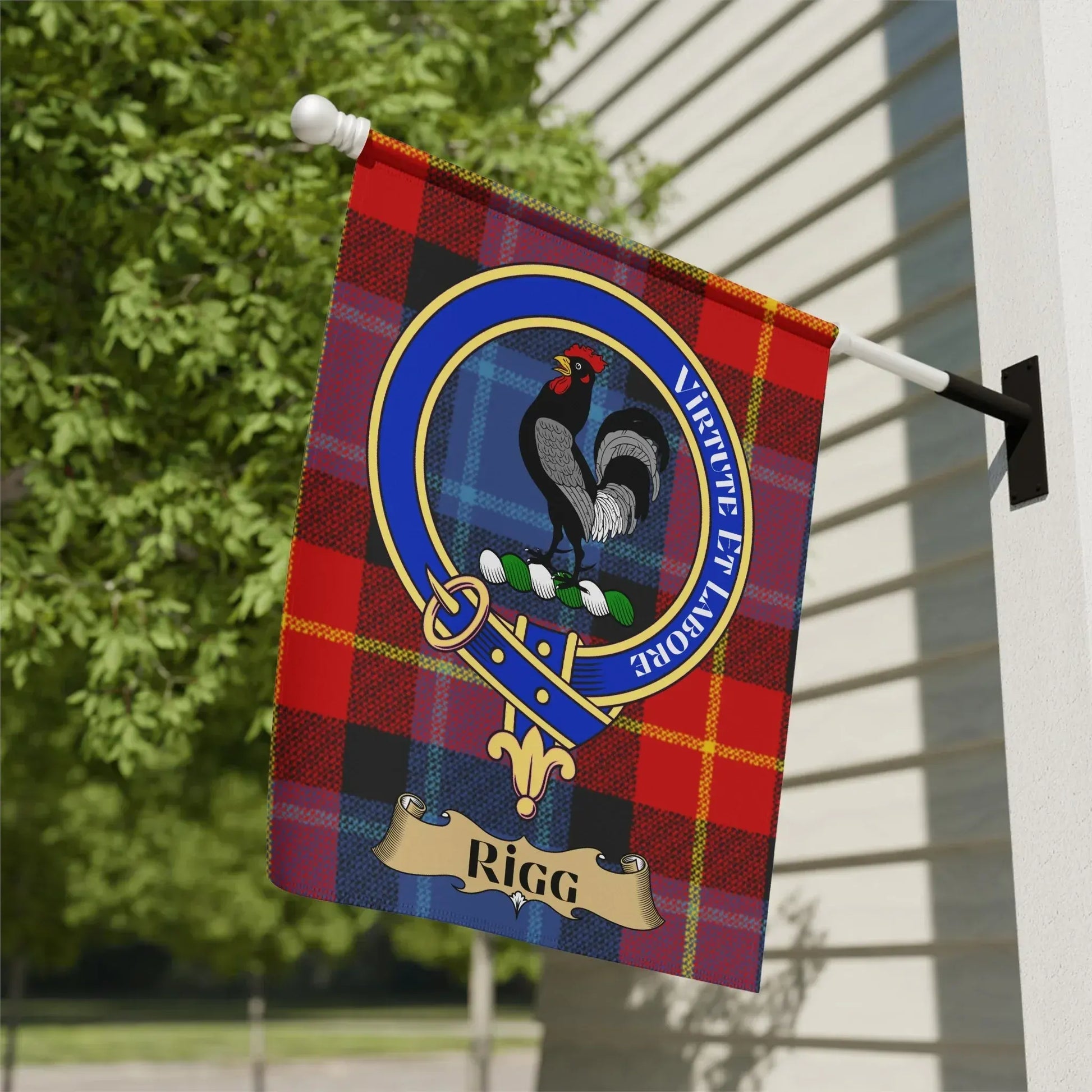 Virtute Et Labore Rigg Clan Crest Plaid Flag product