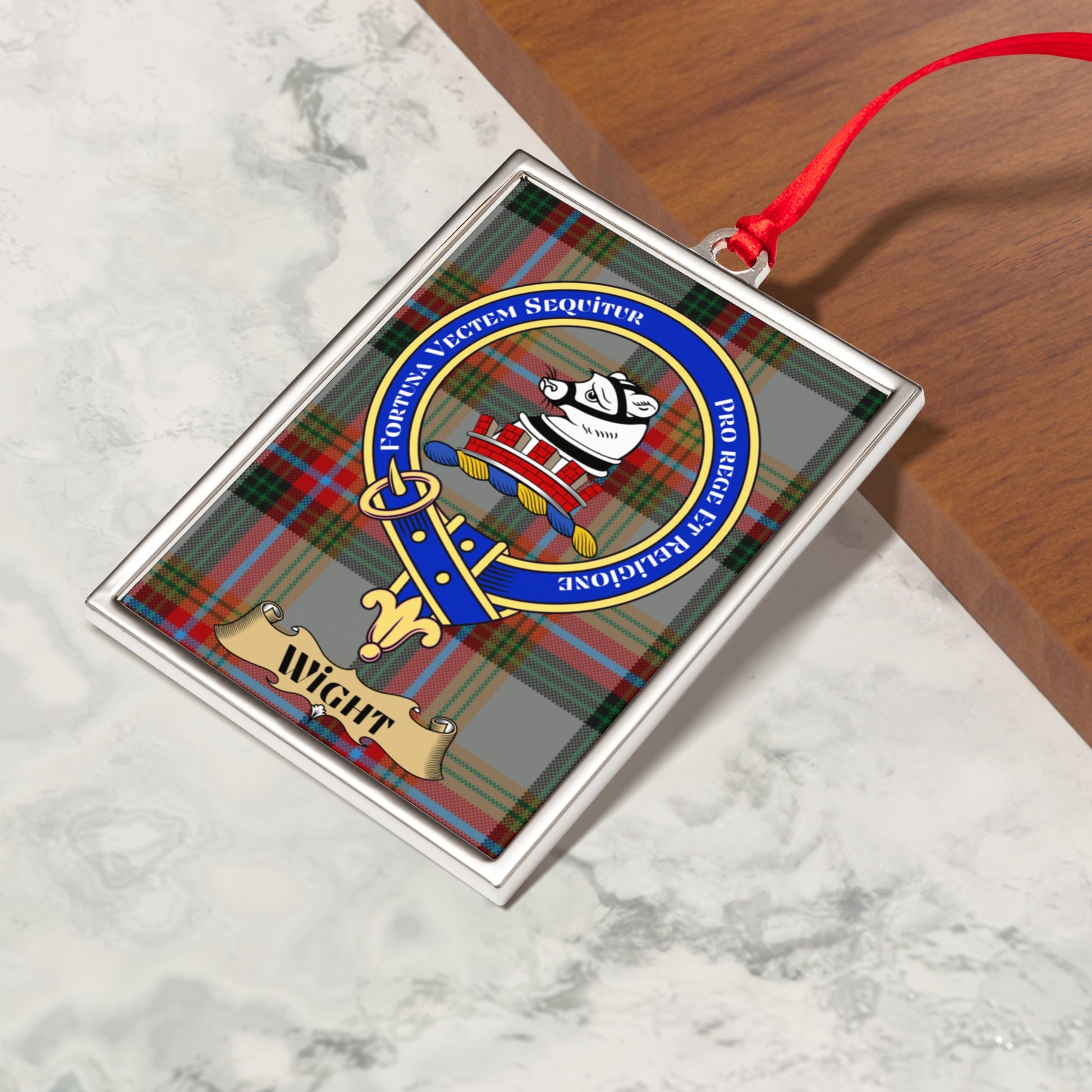 Scottish Clan Crest Plaid Christmas Ornament product