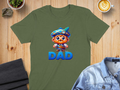 Cute Scottish Themed Dad Cartoon Graphic T-Shirt - Living Stone Gifts