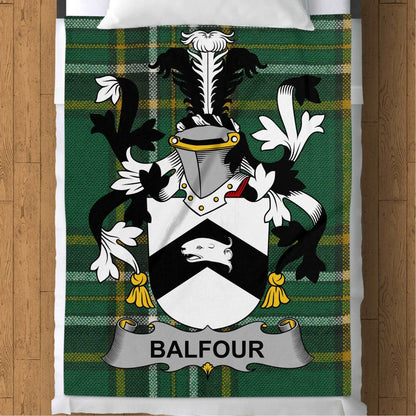 Balfour Surname Irish Tartan Throw Blanket - Living Stone Gifts