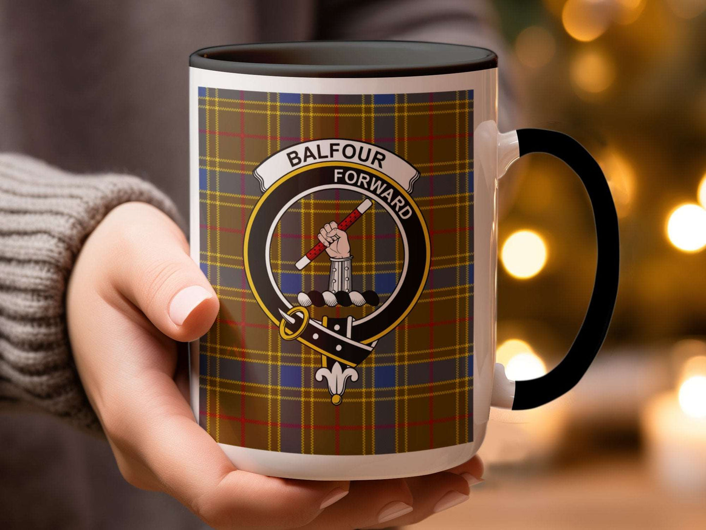 Balfour Forward Family Crest Tartan Design Mug - Living Stone Gifts