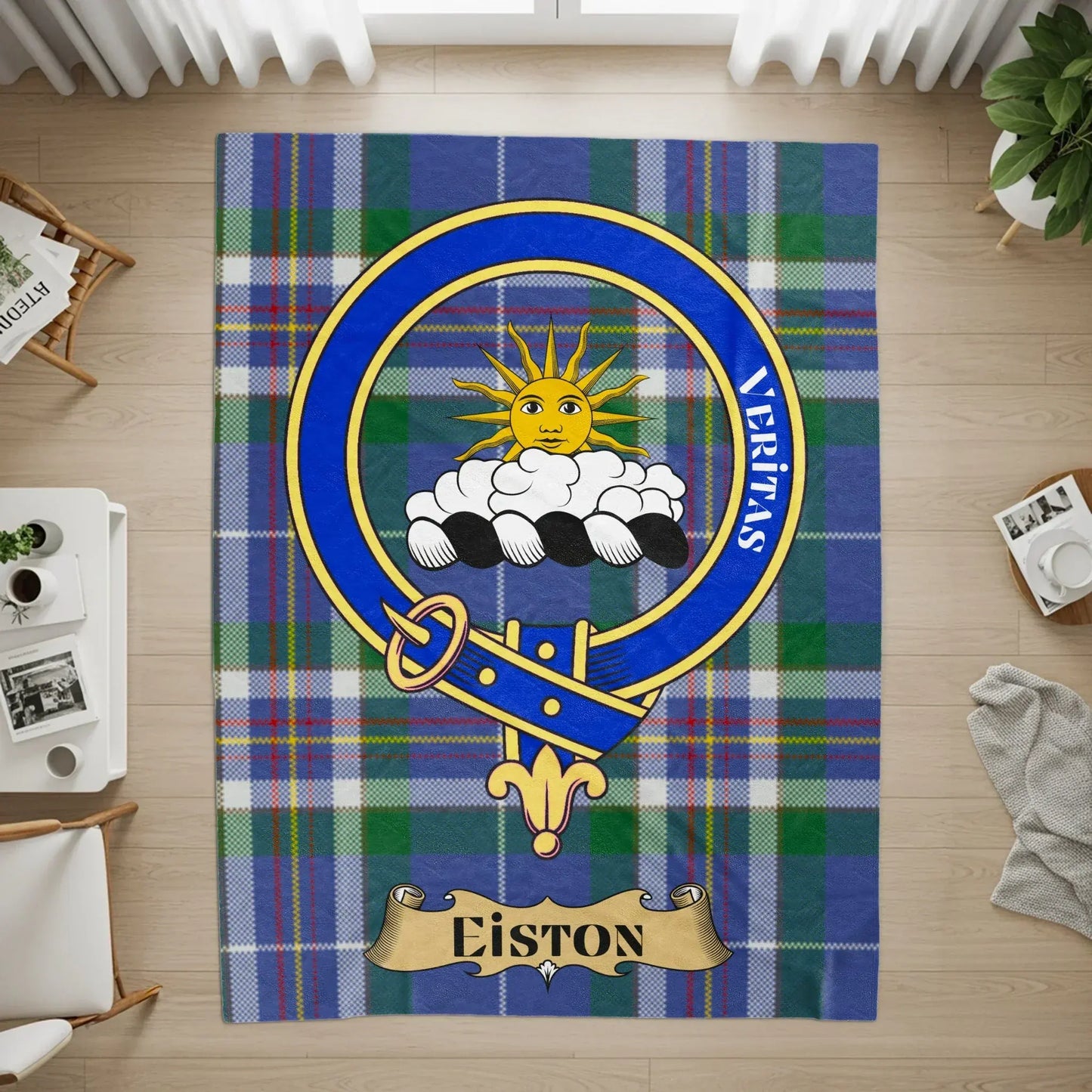 Eiston Coat of Arms Clan Veritas Plaid Rug product