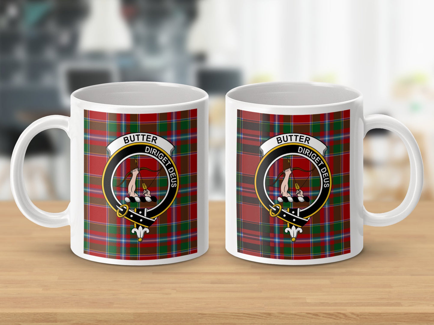 Scottish Clan Crest and Tartan Design Pattern Mug - Living Stone Gifts