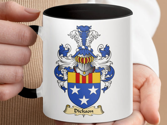 Clan Dickson Scottish coat of arms accent coffee Mug - Living Stone Gifts