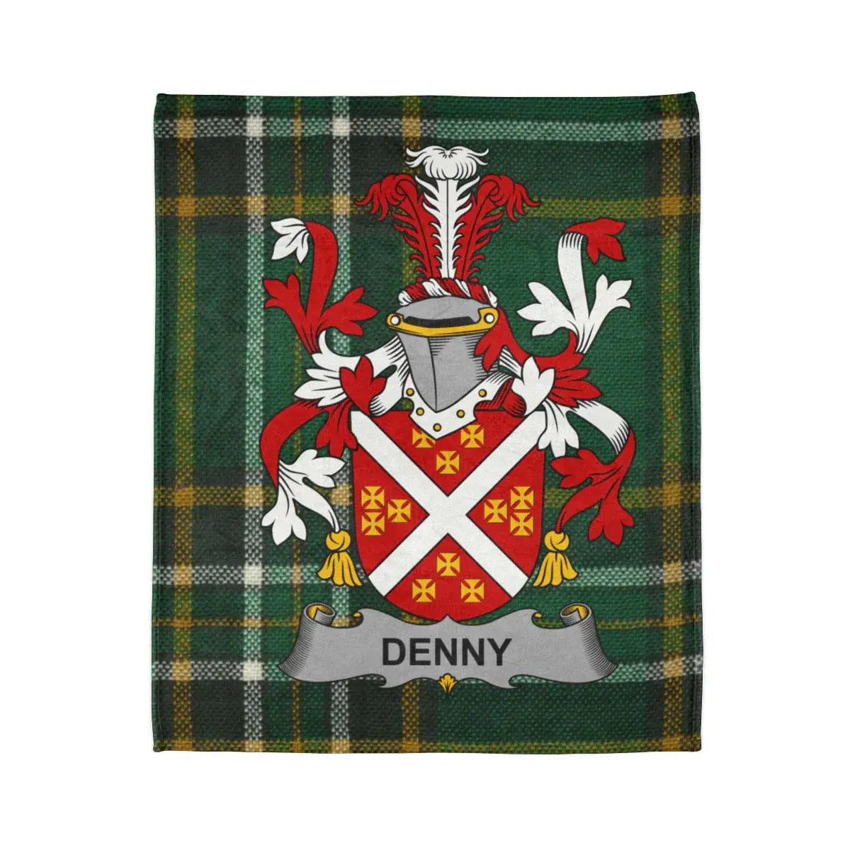 Denny Family Crest Coat of Arms Plaid Blanket product