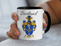 Alston Scottish family crest accent mug with Scotland above the coat of arms design