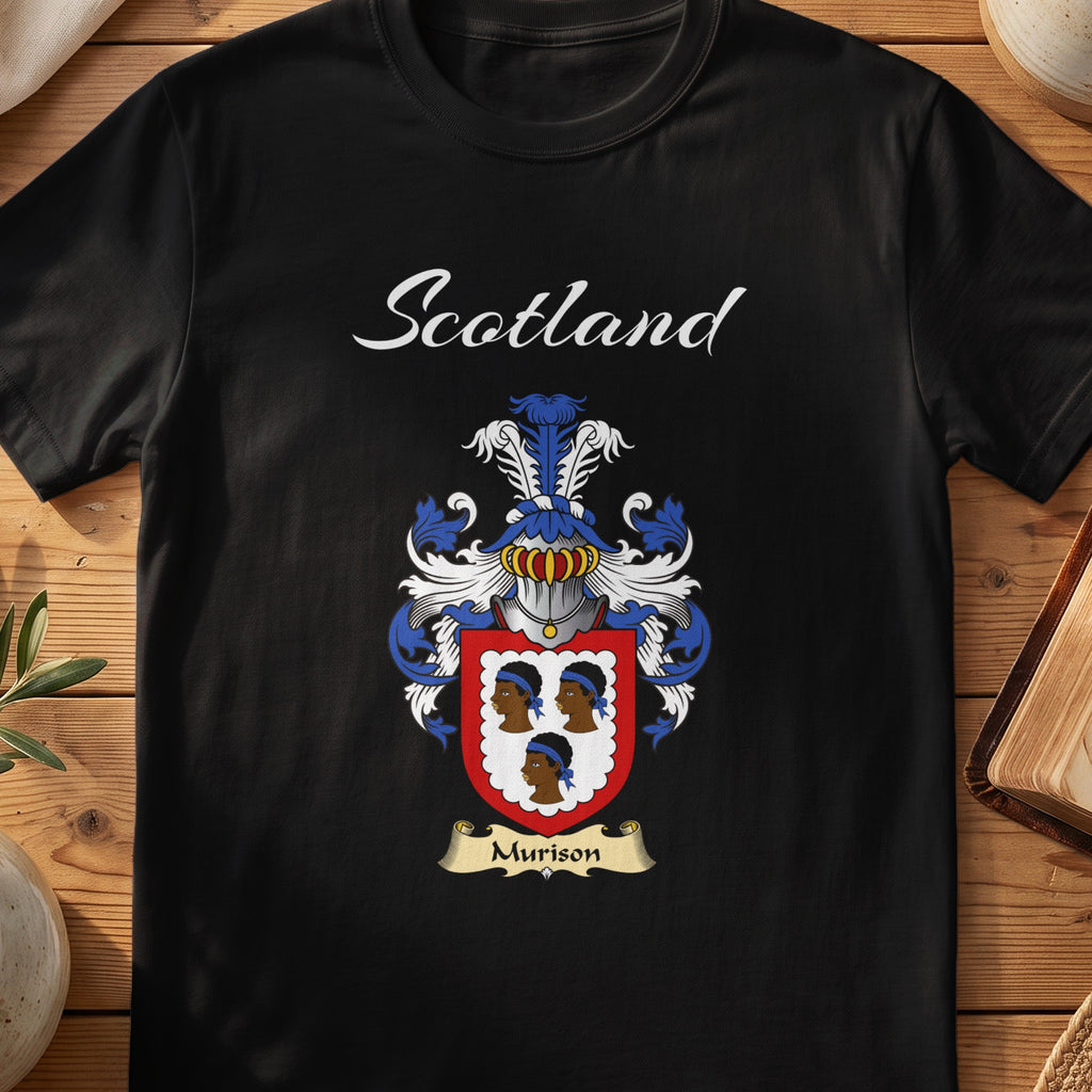 Murison Scottish family shield T-shirt in Black