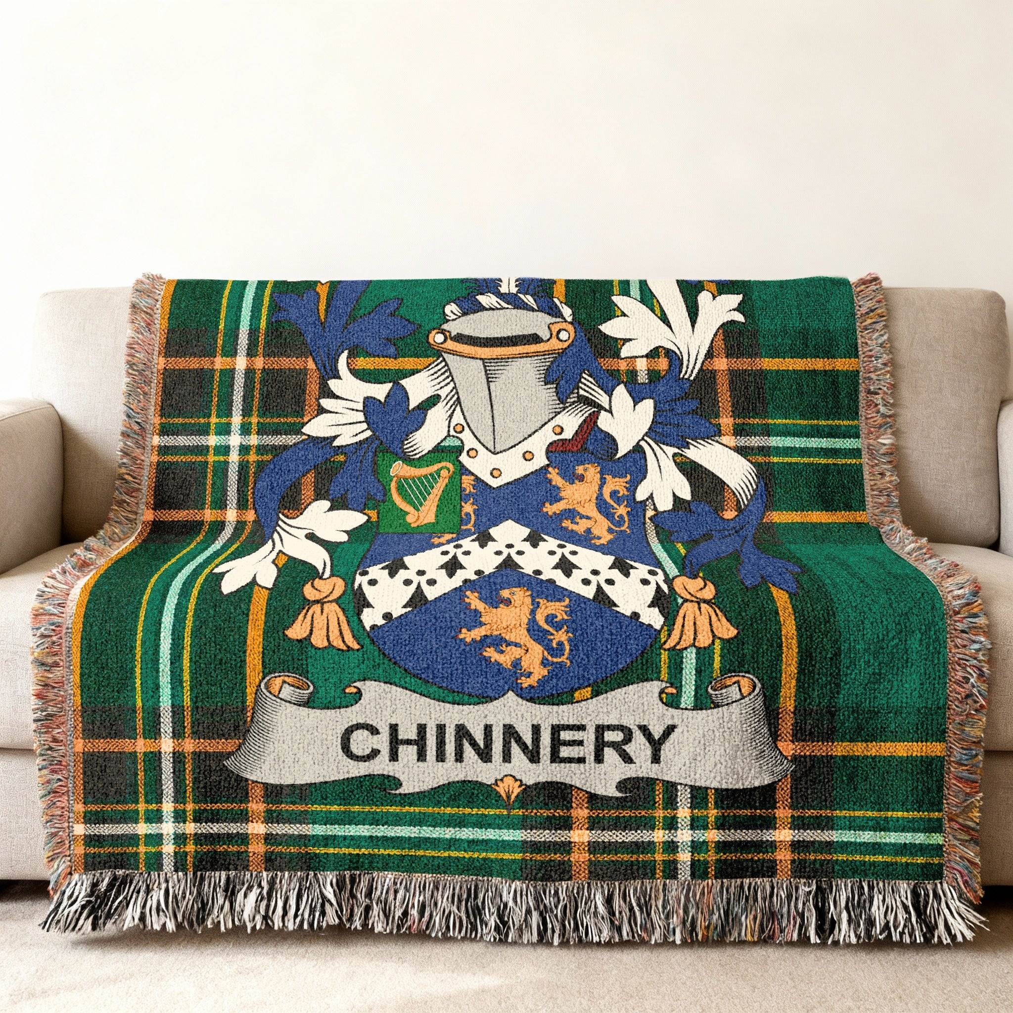 CHINNERY Crest Tartan Plaid Green Blue Orange product type