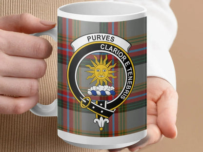 Clarion E Tenebris Purves Clan Crest Tartan Mug product type
