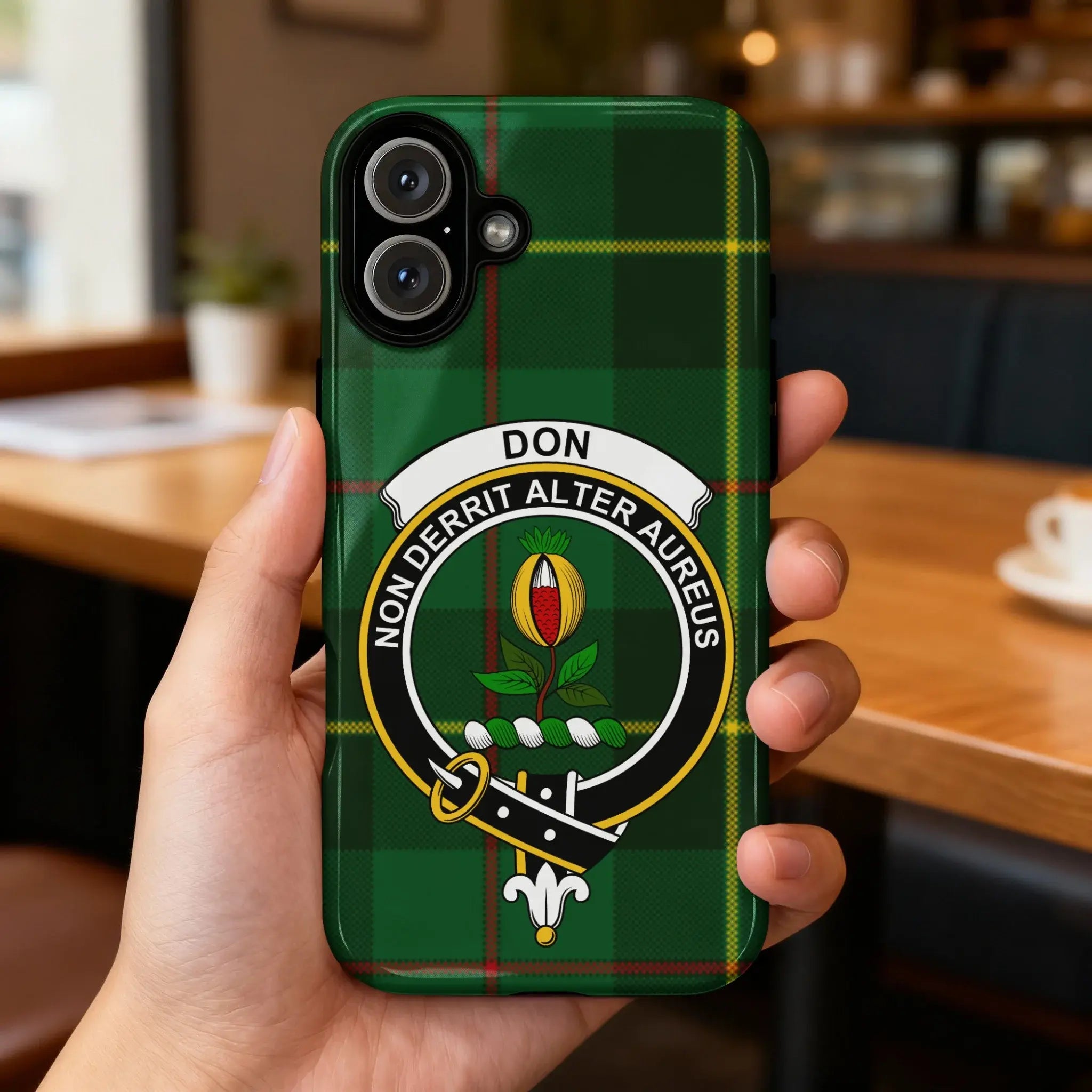 Green Tartan Clan Don Crest iPhone Case Product