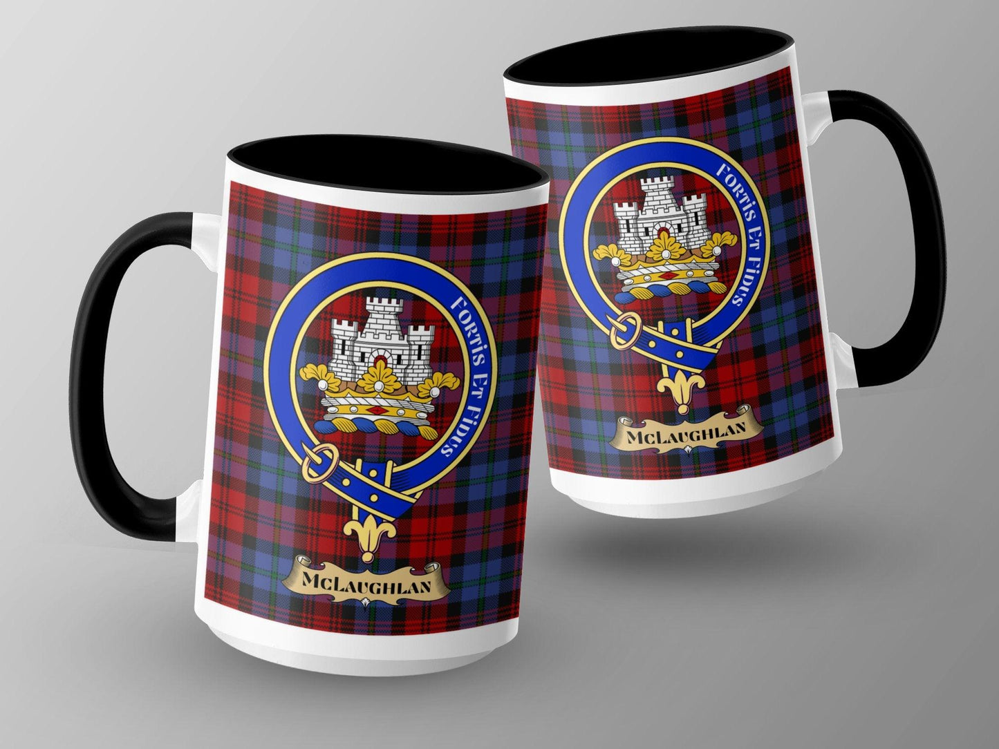 Scottish Clan McLaghlan Plaid Crest Mug - Living Stone Gifts