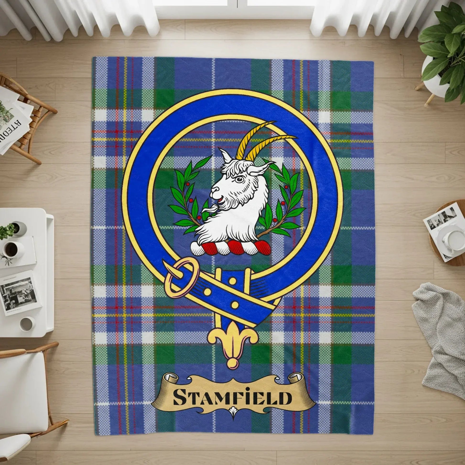 Stamfield Plaid and Goat Emblem Home Decor product