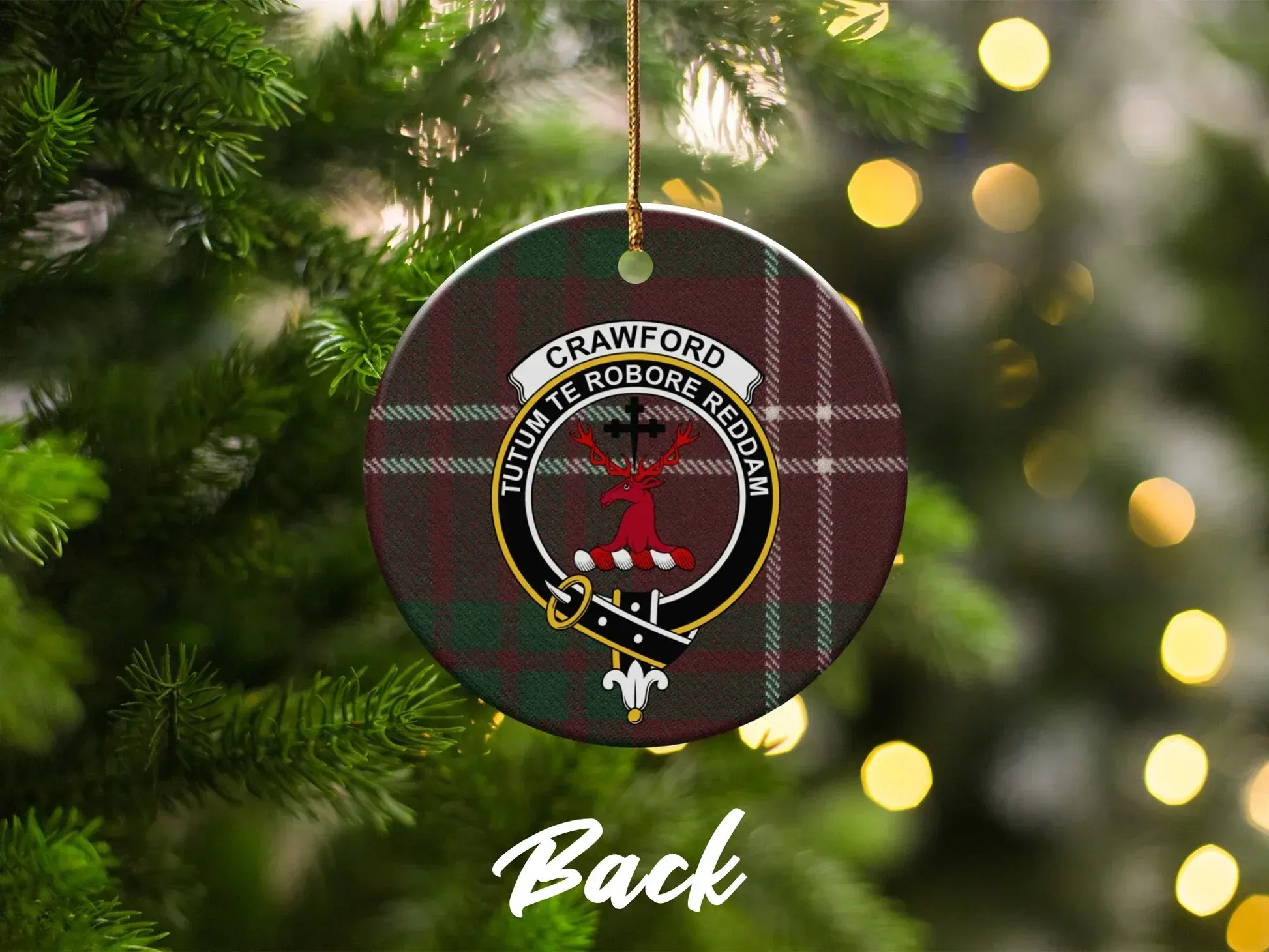 Tartan Design Custom Crest Christmas Ornament product