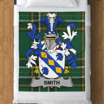 Smith Surname Irish Tartan Design Throw Blanket - Living Stone Gifts