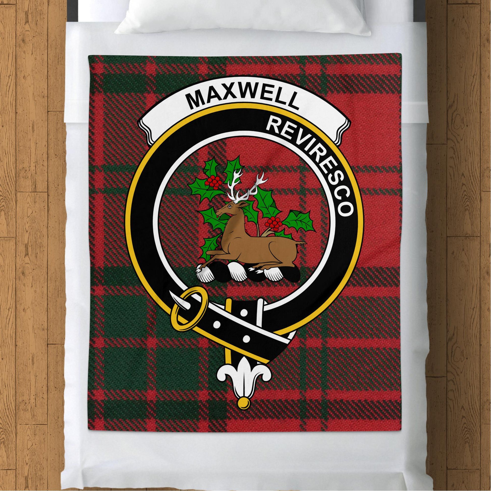 Scottish Clan Maxwell Revivesco Tartan Blanket - Living Stone Gifts