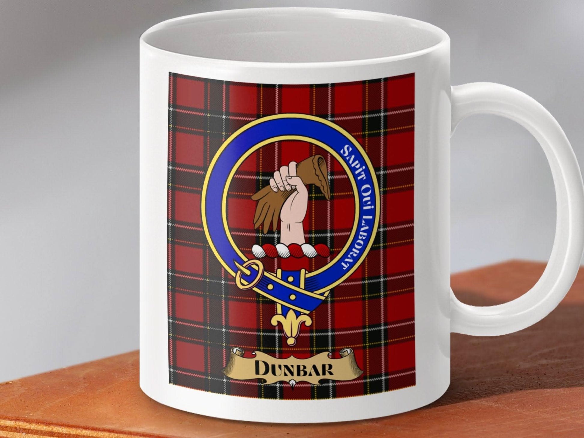 Scottish Clan Crest Dunbar Red Plaid Mug product type