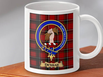 Scottish Clan Crest Dunbar Red Plaid Mug product type