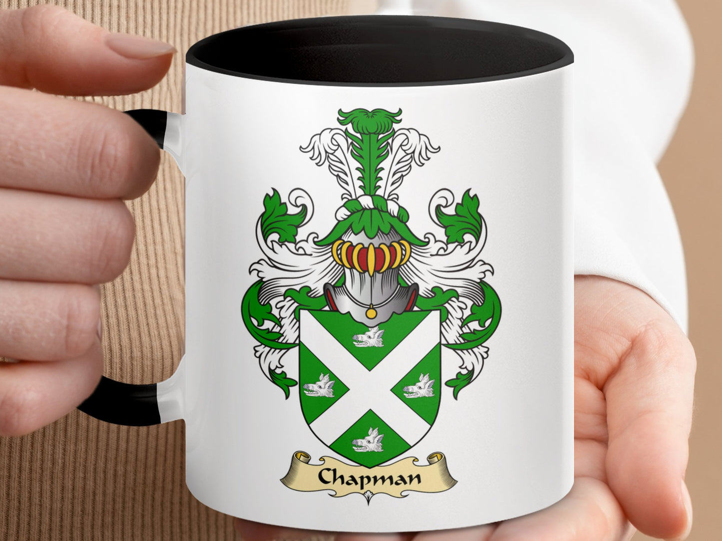 Chapman Scottish Clan Coat of Arms Accent Coffee Mug - Living Stone Gifts