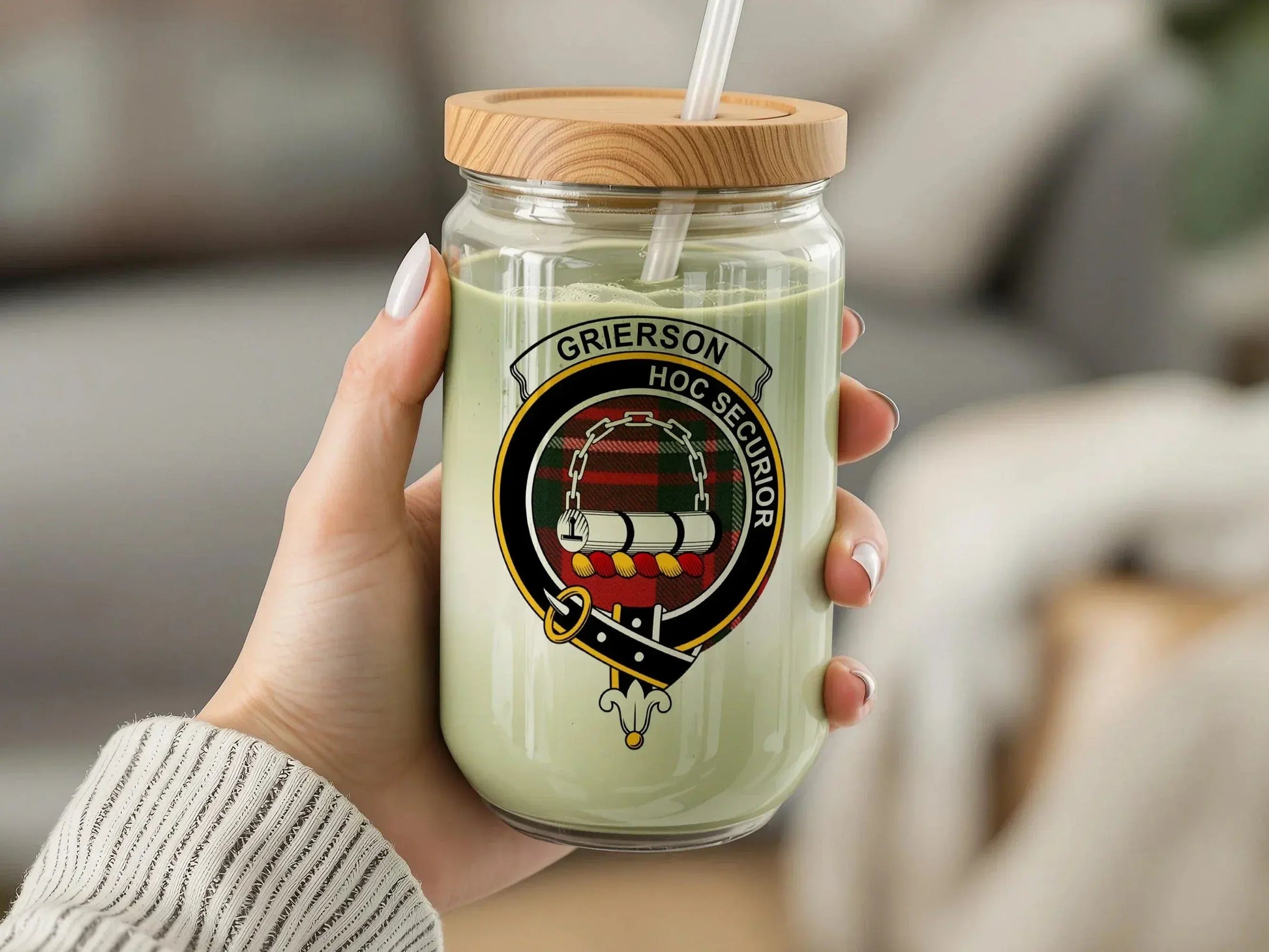 Personalized Family Crest Mason Jar Candle product