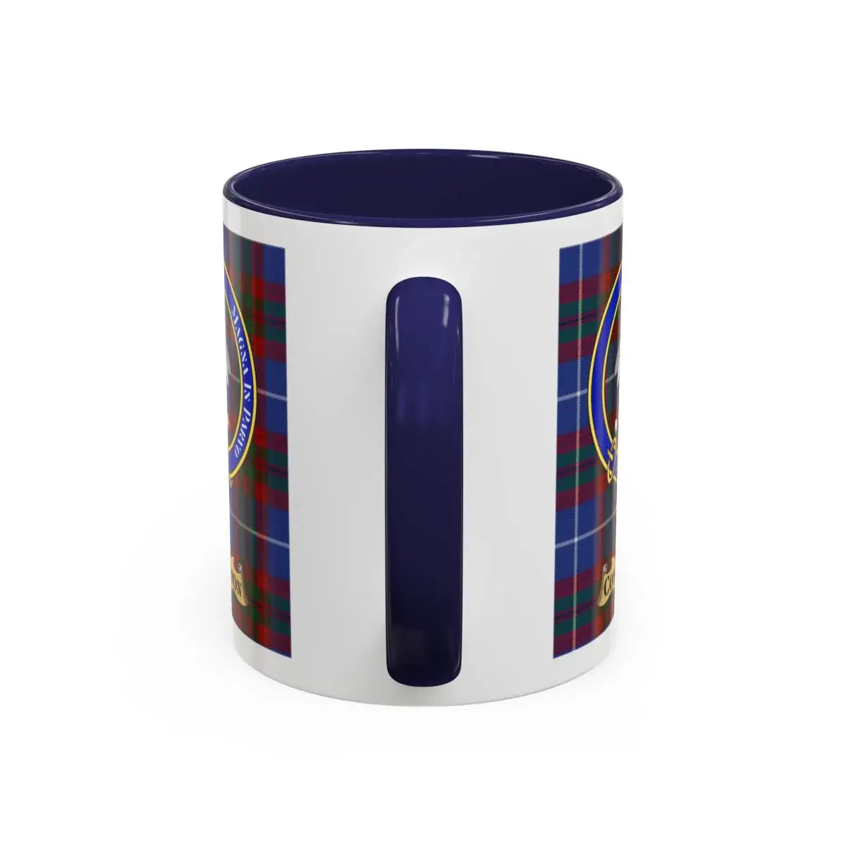 Congalton clan crest mug shown in 11 oz and 15 oz sizes