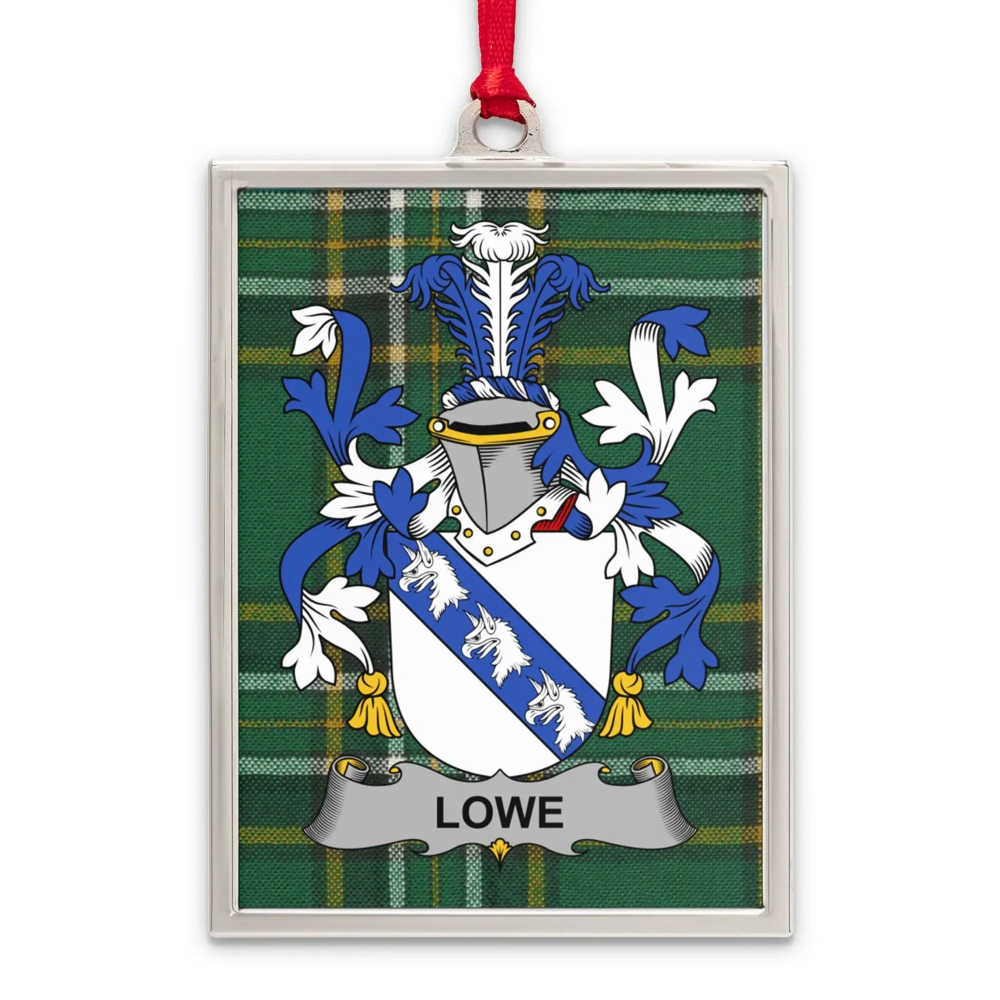 Lowe Coat Of Arms Green Plaid Ornament Christmas product
