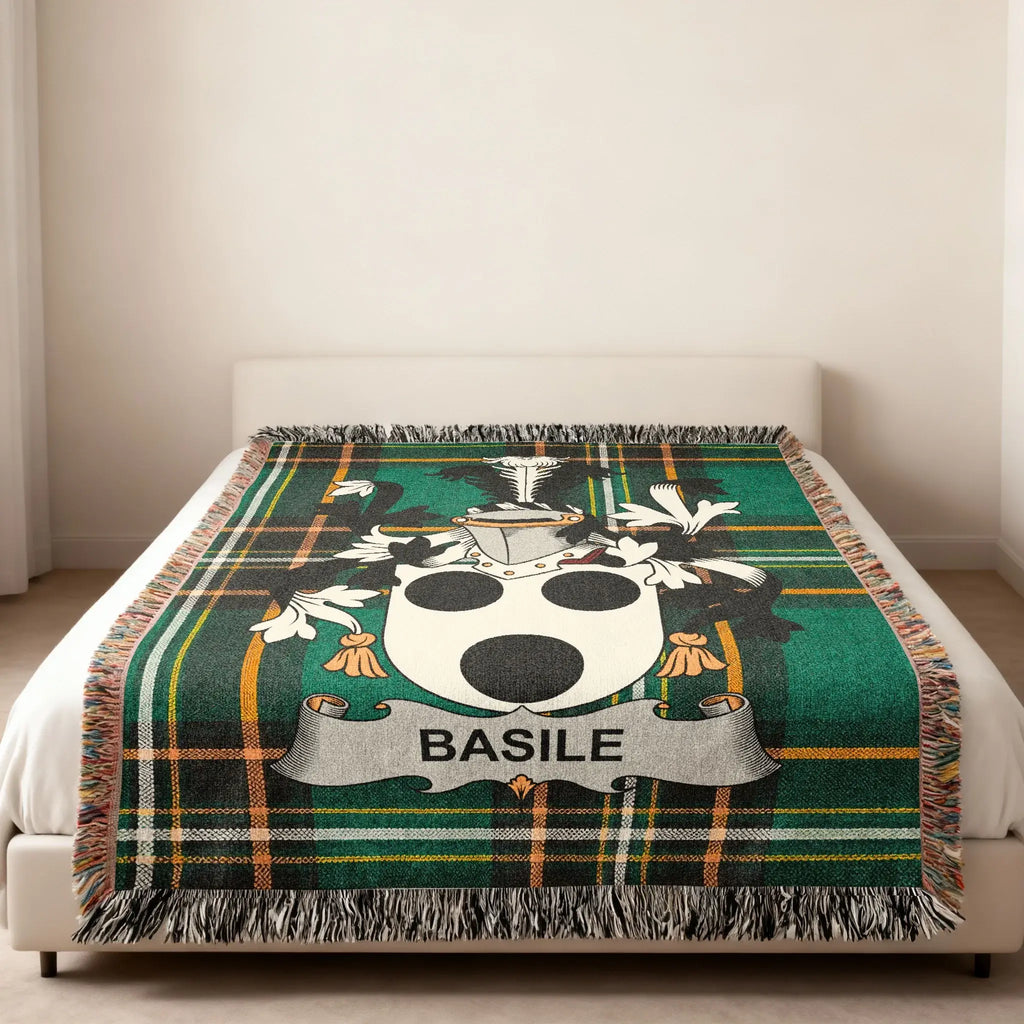 Basile Family Crest Plaid Throw Blanket product type