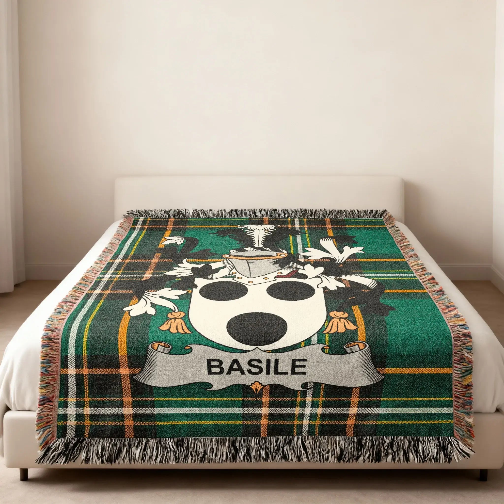 Basile Family Crest Plaid Throw Blanket product type