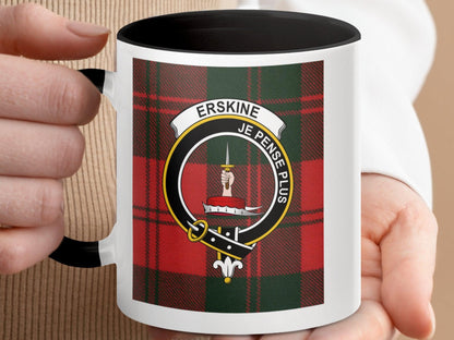 Clan Erskine Tartan Plaid Crest Design Coffee Mug - Living Stone Gifts