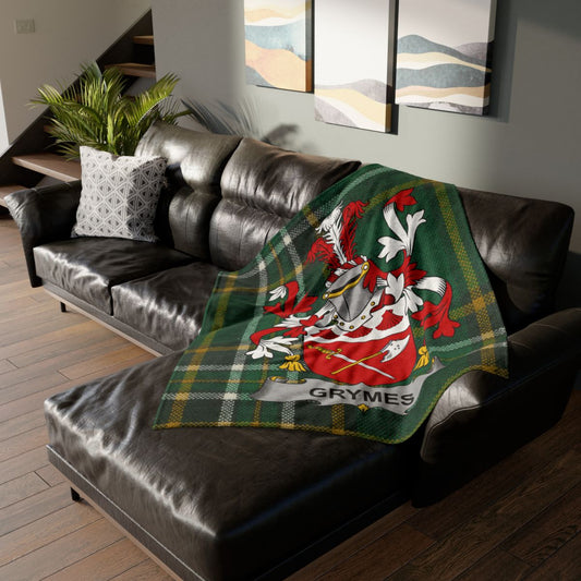 Grymes Family Crest Tartan Plaid Blanket product