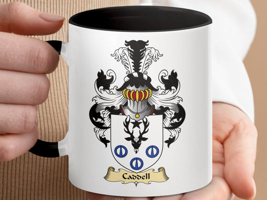 Clan Caddell Scottish Coat of Arms Accent Coffee Mug - Living Stone Gifts