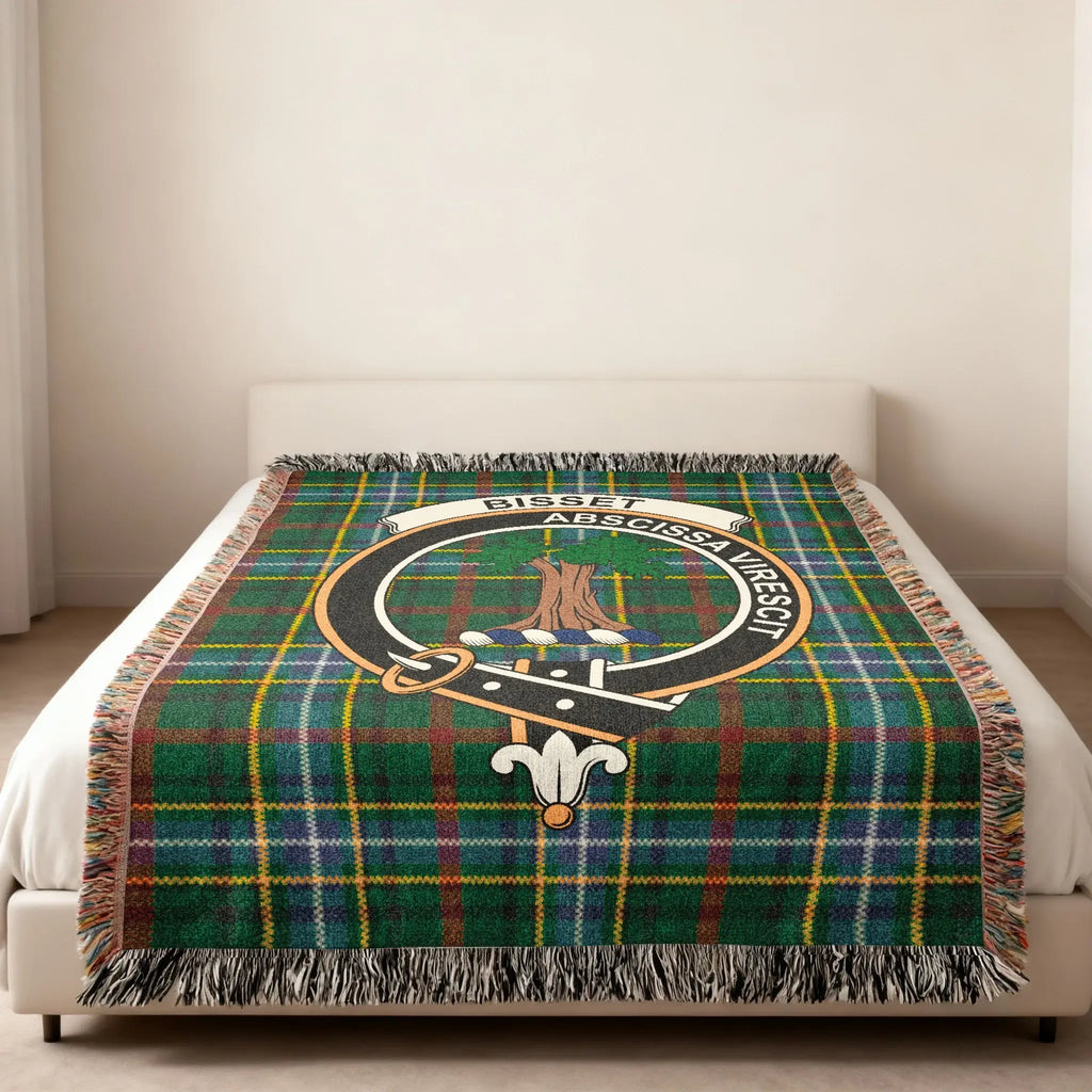 Bisset Abscissa Virescit Tartan Design Throw Blanket