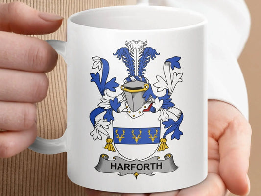 Harforth Irish Surname Family Crest Graphic 11oz mug - Celtic Ancestry Gifts