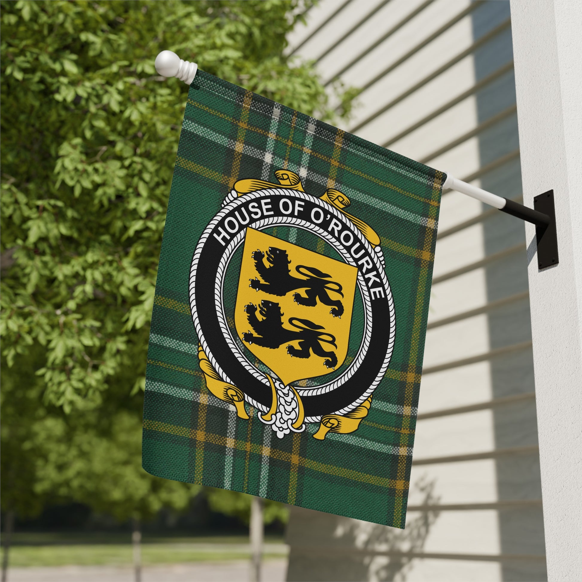 House of O'Rourke Clan Crest Plaid Flag product
