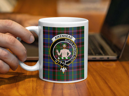 Aikenhead Clan Crest Tartan Pattern Coffee Mug - Living Stone Gifts