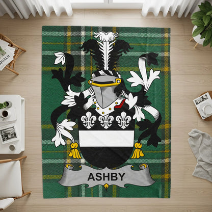 Personalized Ashby Family Crest Green Tartan Rug product type