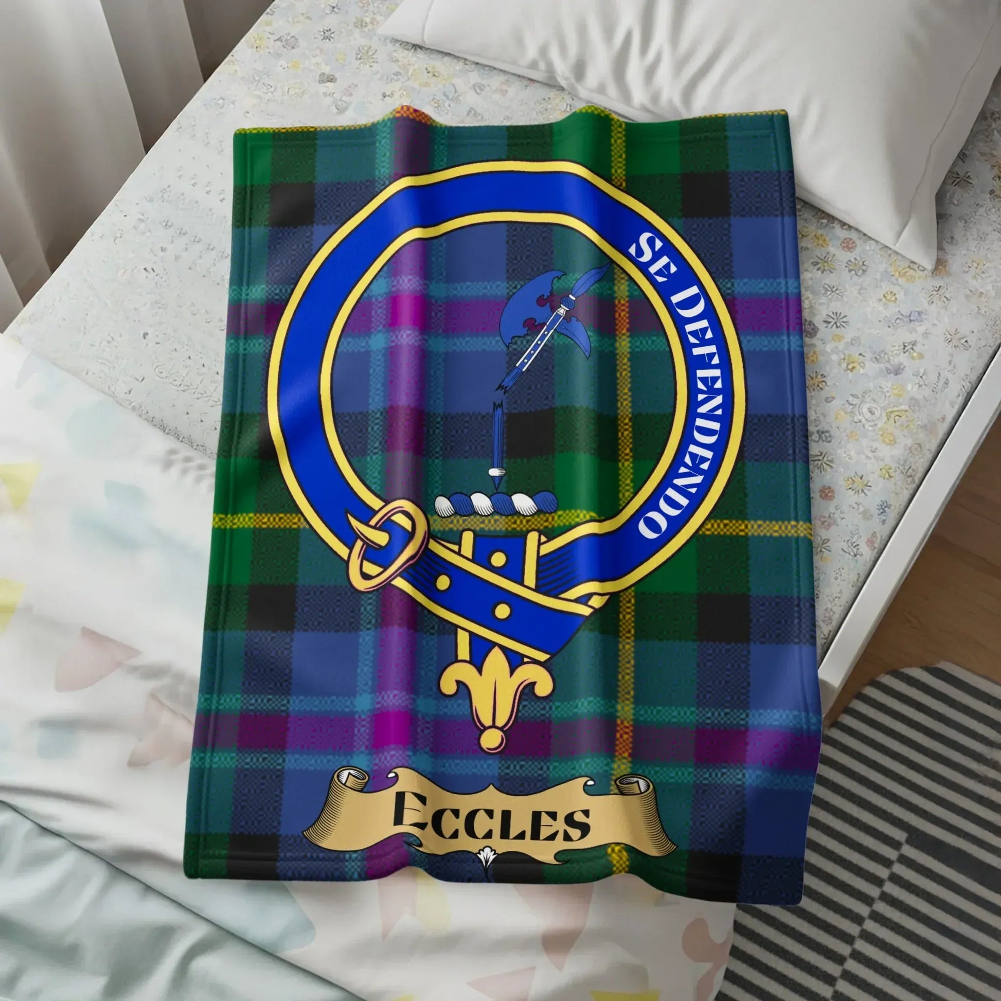 Clan Crest Tartan Blanket Se Defendendo Eccles product type