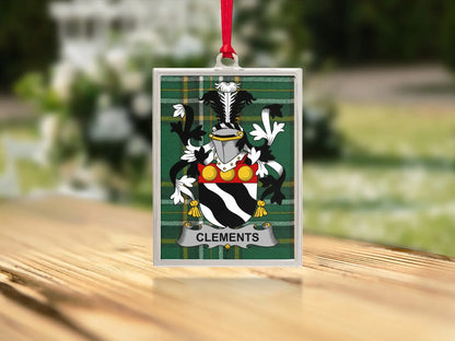 Family Crest with Clements Name Hanging Product