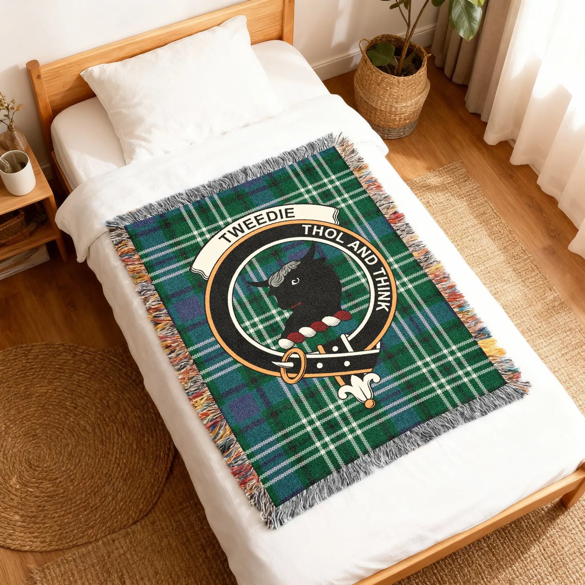 Tweedie Thol and Think Tartan Fringed Blanket Product