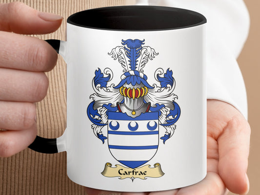 Clan Carfrae Scottish Coat of Arms Accent Mug - Living Stone Gifts