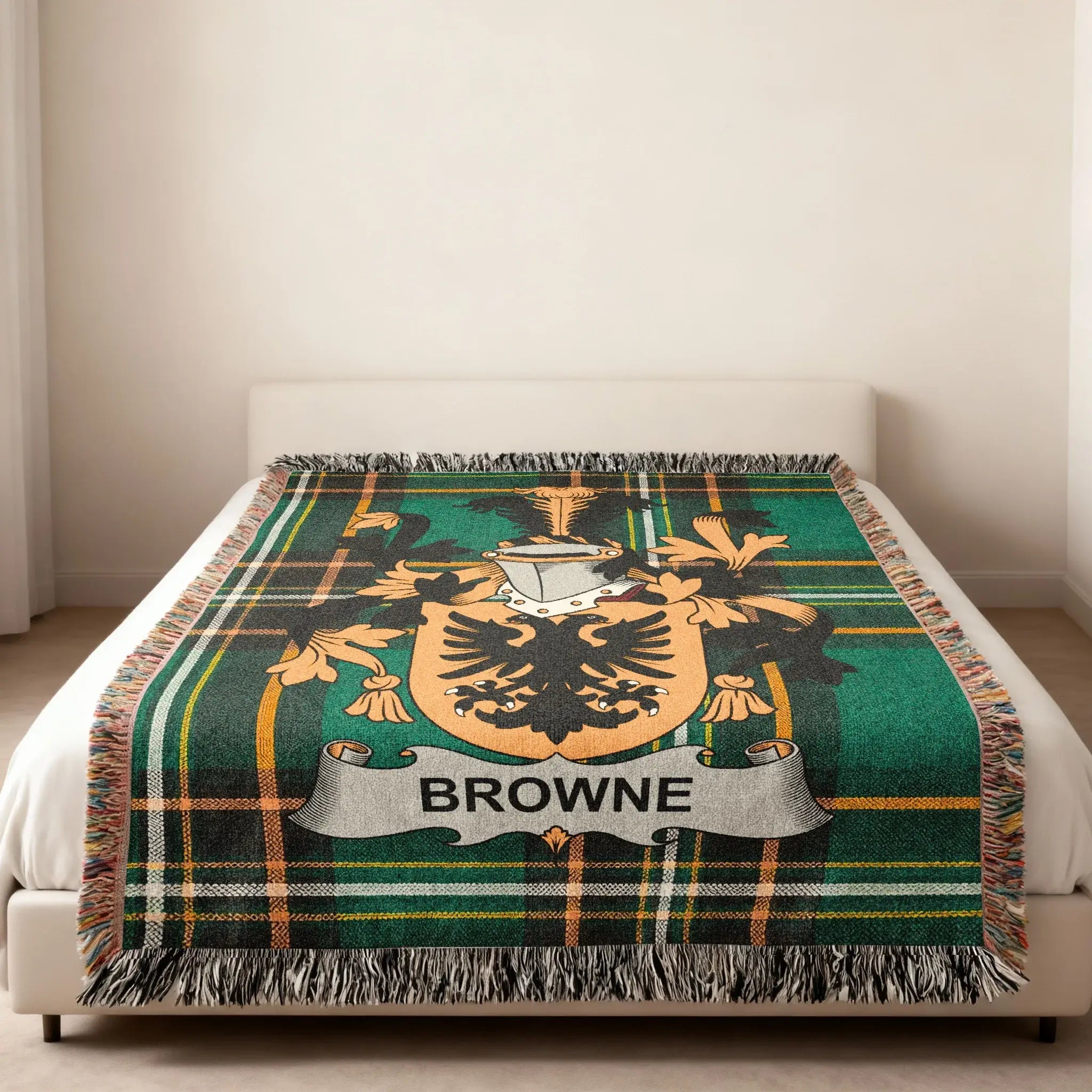 Browne Family Crest Plaid Green Throw product type