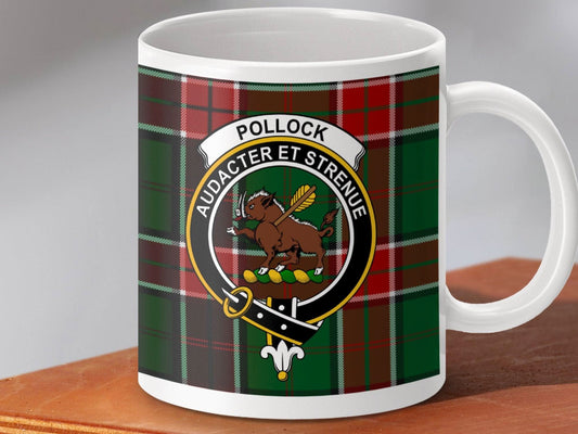 Pollock Crest Tartan Mug Audacter Et Strenue product type