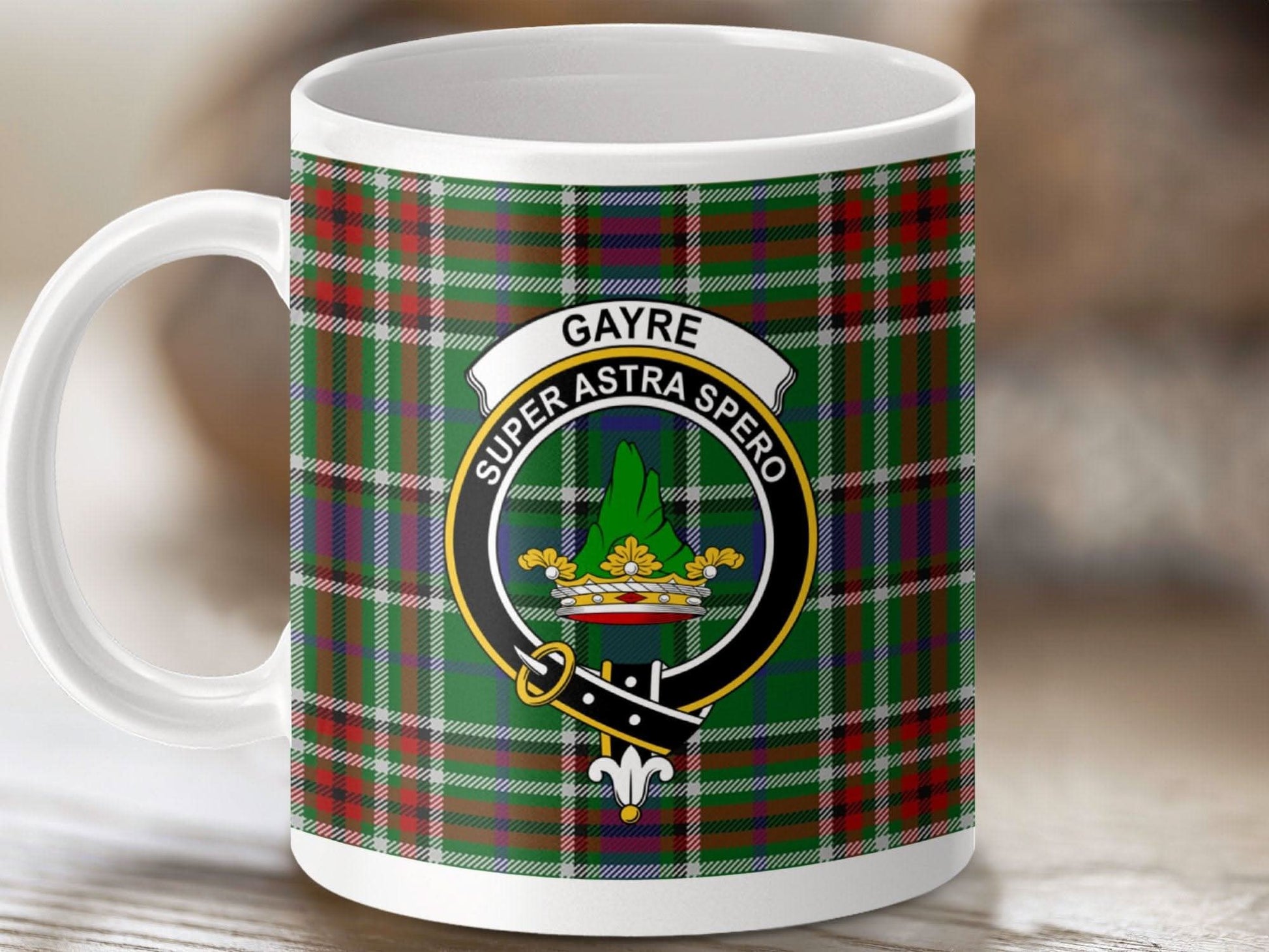 Gayre Super Astra Spero Tartan Clan Crest Mug product
