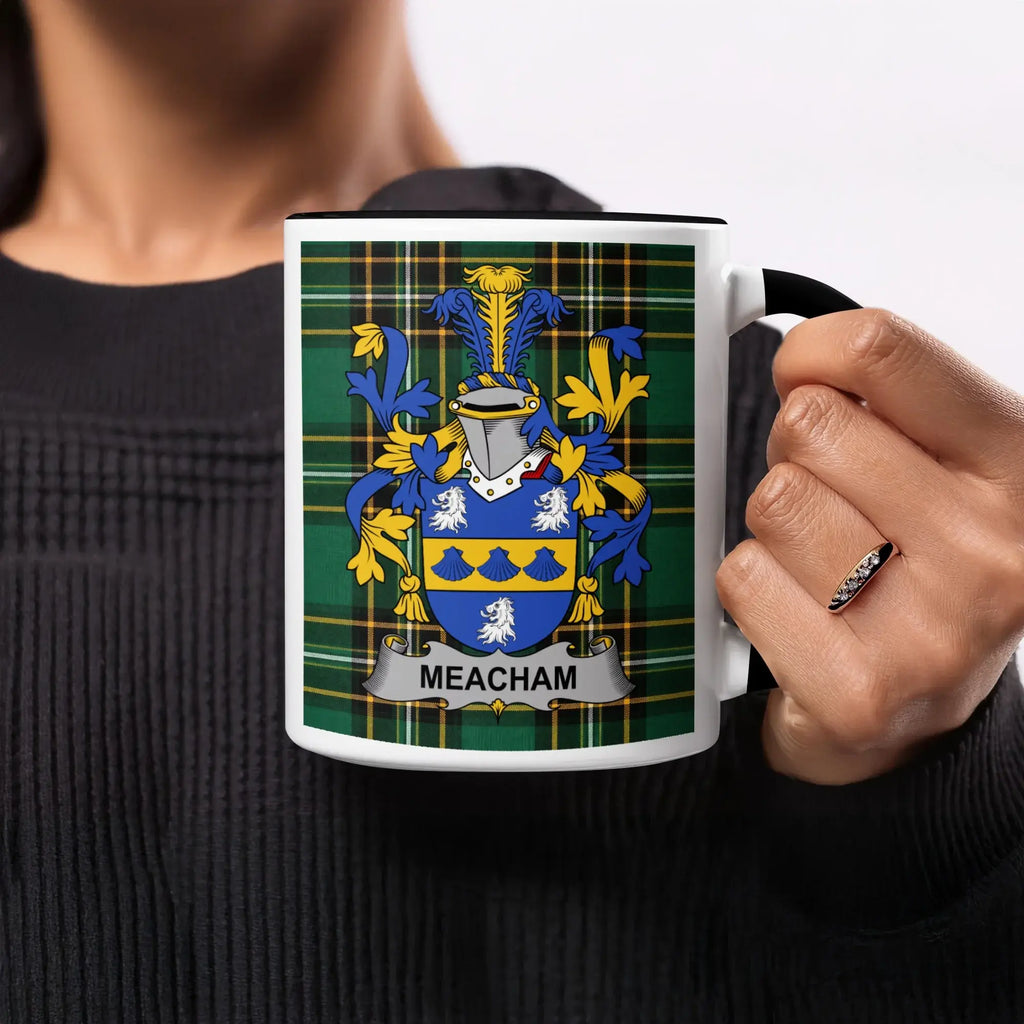 Meacham Irish heritage mug with black handle and interior