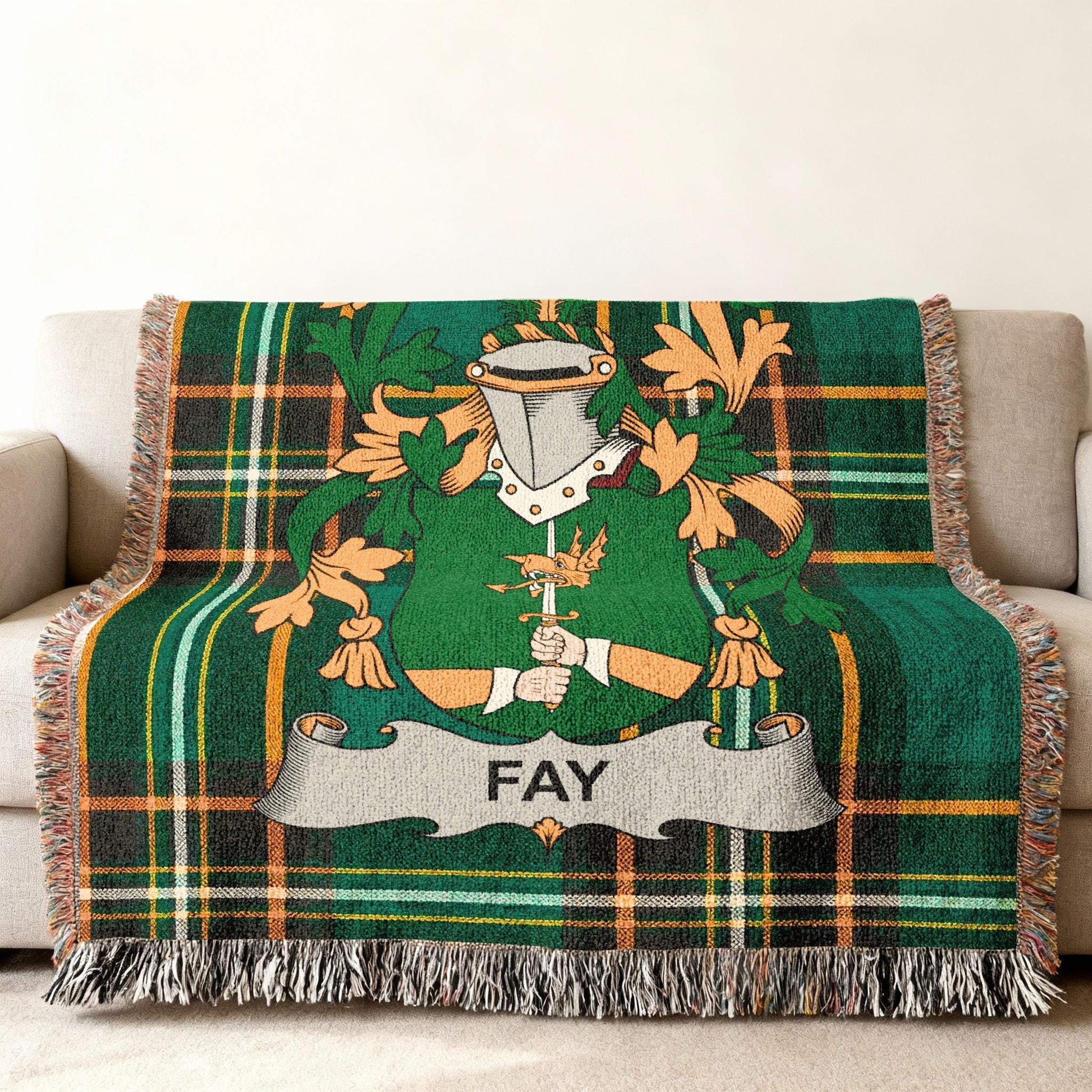 Fay Family Crest Plaid Throw Blanket product type
