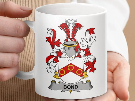 Bond Surname Irish Family Crest Great Gift Idea mug - Celtic Ancestry Gifts