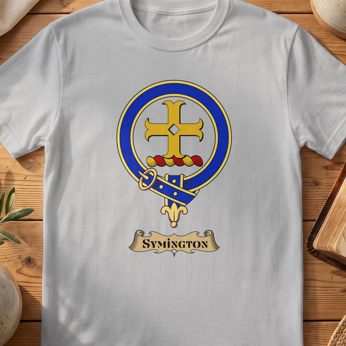 Symington Scottish clan crest T-shirt in Sport Grey