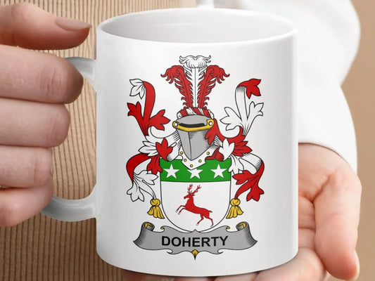 Doherty Surname Irish Family Crest Mug - Celtic Ancestry Gifts